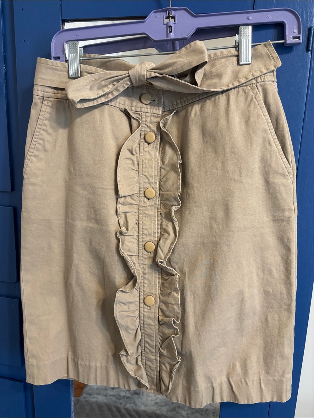 Talbots Ruffle-Front Tie-Waist Skirt - 4P